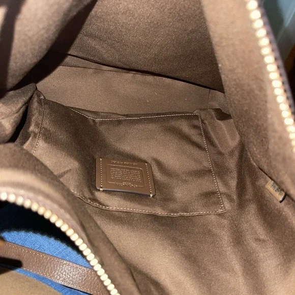 Coach Abby Duffle Brown  Pebbled Leather F31507 Crossbody Shoulder Purse Bag - Picture 15 of 16